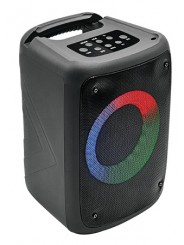 Perfeo Bluetooth-колонка "DISCO RING" 4" LED, FM, MP3 USB/microSD, AUX, TWS, MIC, 10Вт, черная