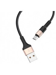 HOCO X26/ USB кабель Micro/ 1m/ 2A/ Нейлон/ Black＆Gold