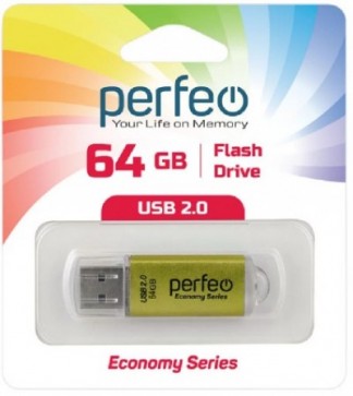 Perfeo USB 64GB E01 Gold economy series