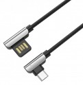 HOCO U42/ USB кабель Micro/ 1.2m/ 2.4A/ Угловой коннектор/ Black