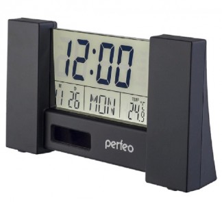 Perfeo Часы-будильник "City", чёрный, (PF-S2056) время, температура, дата