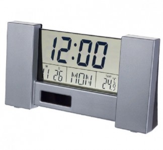 Perfeo Часы-будильник "City", серебряный, (PF-S2056) время, температура, дата