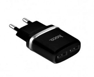 HOCO C12 Сетевое зарядное устройство 2 USB 12W Black