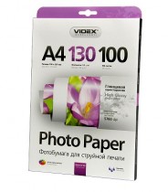 VIDEX A4 130г/м2 глянцевая 100 листо