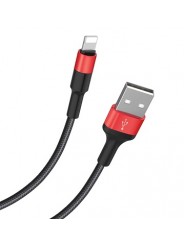 HOCO X26/ USB кабель Lightning/ 1m/ 2A/ Нейлон/ Black＆Red