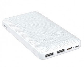 Портативный аккумулятор 10000 mAh HOCO J48, 2*USB + Type-C, белый (J48 10000 white)