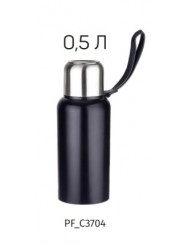 PERFEO Термос для напитков с глухой пробкой, ситечком, ремешком, объем 0,5 л., черный (PF_C3704)