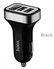 HOCO Z3/ Авто ЗУ + LED дисплей/ 2 USB/ Выход: 15.5W/ Black