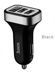 HOCO Z3/ Авто ЗУ + LED дисплей/ 2 USB/ Выход: 15.5W/ Black