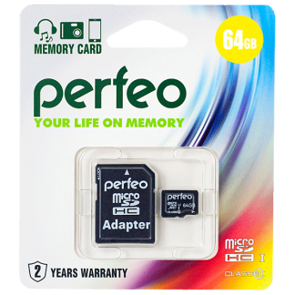 PERFEO MICROSD 64GB HIGH-CAPACITY (CLASS 10)