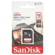 Карта памяти SDHC 16GB  Sandisk  Class10 Ultra UHS-I  48MB/s			