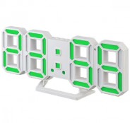 Perfeo LED часы-будильник "LUMINOUS 2", белый корпус / зелёная подсветка (PF-6111)