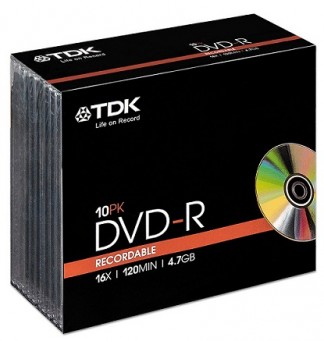 TDK CD-R диски 700MB 52X Slim/10