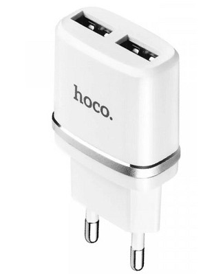 HOCO C12 Сетевое зарядное устройство 2 USB 12W White