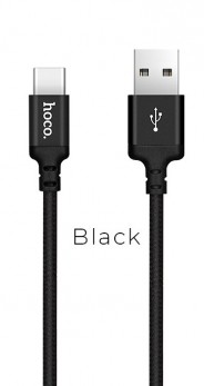 Кабель USB 2.0 - USB Type-C, 1.0м HOCO X14, нейлон, металл, черный (X14 Type-C black)