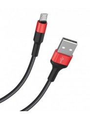 HOCO X26/ USB кабель Micro/ 1m/ 2A/ Нейлон/ Black＆Red