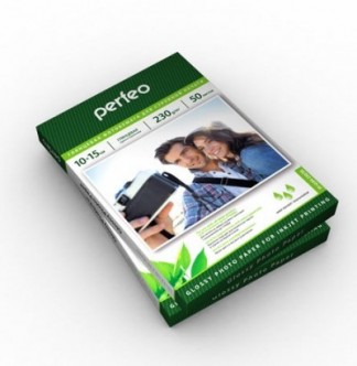 Белая глянцевая фотобумага Perfeo 10х15 230 г/м2 50 листовя для струйной печати. 