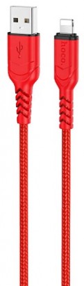HOCO X59/ USB кабель Lightning/ 1m/ 2.4A/ Нейлон/ Red