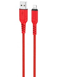 HOCO X59/ USB кабель Lightning/ 1m/ 2.4A/ Нейлон/ Red