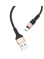 HOCO X26/ USB кабель Type-C/ 1m/ 2A/ Нейлон/ Black＆Gold