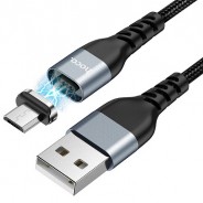 HOCO U96/ USB кабель Micro/ Магнитный: данные + зарядка/ 1.2m/ 2.4A/ Нейлон/ Black