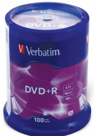 Verbatim DVD+R диски 4,7GB 16X Cake/100