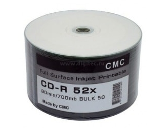 CD-R PRINTABLE ДИСКИ 700MB 52X BULK/50 (CMC)
