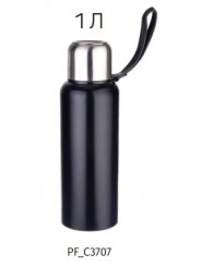 PERFEO Термос для напитков с глухой пробкой, ситечком, ремешком, объем 1 л., черный (PF_C3707)