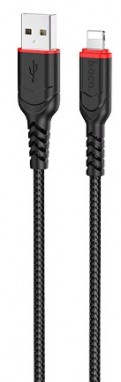 HOCO X59/ USB кабель Lightning/ 1m/ 2.4A/ Нейлон/ Black