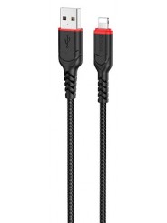HOCO X59/ USB кабель Lightning/ 1m/ 2.4A/ Нейлон/ Black