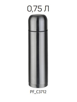 Perfeo Термос для напитков с пробкой-кнопкой, объем 0,75 л., нержавеющая сталь (PF_C3713)
