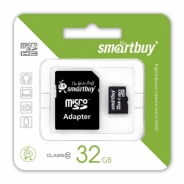 MicroSD 32GB  Smart Buy Сlass 10 +SD адаптер			