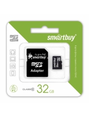 MicroSD 32GB  Smart Buy Сlass 10 +SD адаптер			