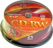 CD-RW ДИСКИ VS 700MB 12X CB/25
