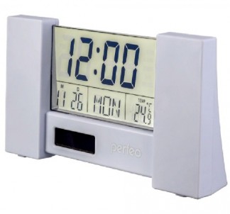 Perfeo Часы-будильник "City", белый, (PF-S2056) время, температура, дата