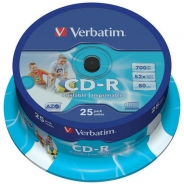 Verbatim CD-R Диски 700MB 52X CB/25 full ink printable