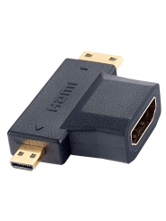 PERFEO Переходник HDMI A розетка - HDMI D (micro HDMI) вилка + HDMI C (mini HDMI) вилка