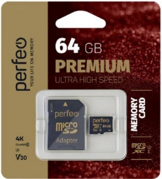 Perfeo microSDXC 64GB High-Capacity (Class 10) UHS-3 V30